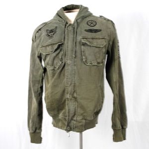 Affliction Black Premium hooded military jacket